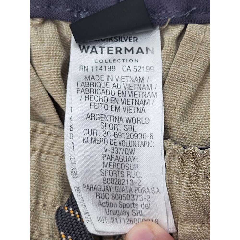 Quiksilver Waterman Men XL Pull On Hybrid Shorts Fishing Outdoor Performance Tan - Picture 9 of 11